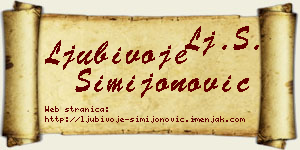 Ljubivoje Simijonović vizit kartica